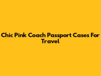 Chic Pink Coach Passport Cases For Travel