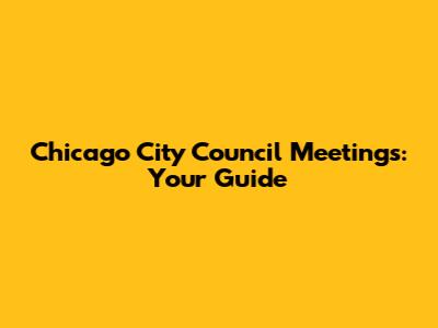 Chicago City Council Meetings: Your Guide