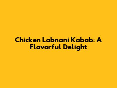 Chicken Labnani Kabab: A Flavorful Delight