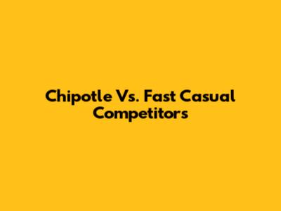 Chipotle Vs. Fast Casual Competitors