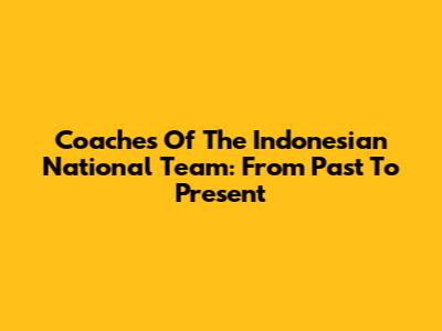 Coaches Of The Indonesian National Team: From Past To Present