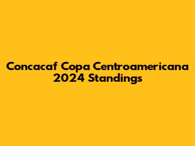 Concacaf Copa Centroamericana 2024 Standings