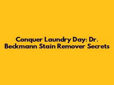 Conquer Laundry Day: Dr. Beckmann Stain Remover Secrets