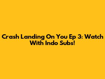 Crash Landing On You Ep 3: Watch With Indo Subs!