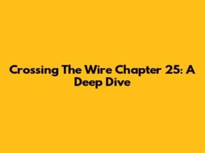 Crossing The Wire Chapter 25: A Deep Dive
