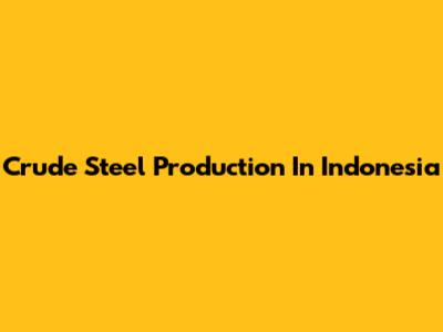 Crude Steel Production In Indonesia
