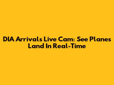 DIA Arrivals Live Cam: See Planes Land In Real-Time