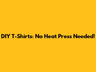 DIY T-Shirts: No Heat Press Needed!
