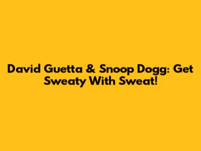 David Guetta & Snoop Dogg: Get Sweaty With 'Sweat'!