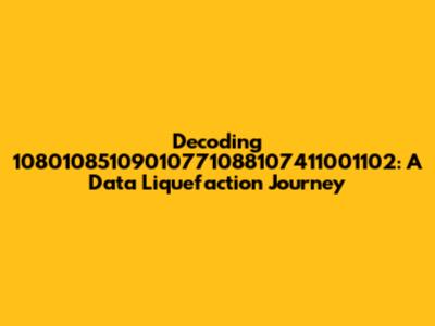 Decoding 10801085109010771088107411001102: A Data Liquefaction Journey
