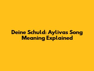 Deine Schuld: Ayliva's Song Meaning Explained