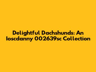 Delightful Dachshunds: An Ioscdanny 002639sc Collection