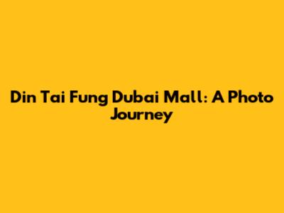Din Tai Fung Dubai Mall: A Photo Journey