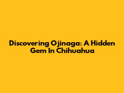 Discovering Ojinaga: A Hidden Gem In Chihuahua