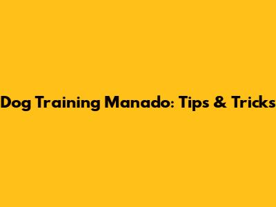 Dog Training Manado: Tips & Tricks