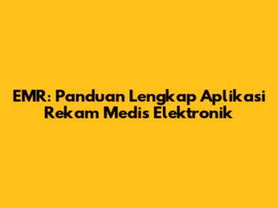 EMR: Panduan Lengkap Aplikasi Rekam Medis Elektronik
