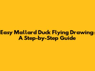 Easy Mallard Duck Flying Drawing: A Step-by-Step Guide