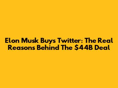 Elon Musk Buys Twitter: The Real Reasons Behind The $44B Deal
