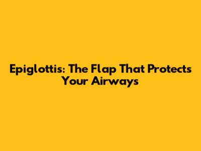 Epiglottis: The Flap That Protects Your Airways