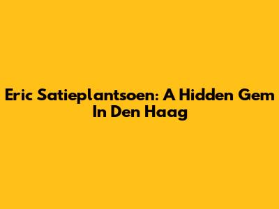 Eric Satieplantsoen: A Hidden Gem In Den Haag