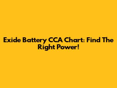 Exide Battery CCA Chart: Find The Right Power!
