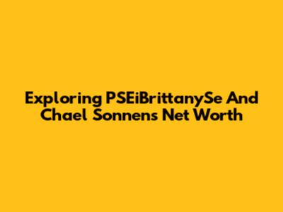 Exploring PSEiBrittanySe And Chael Sonnen's Net Worth