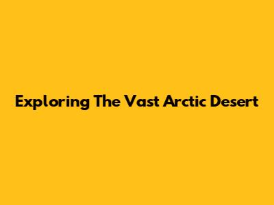 Exploring The Vast Arctic Desert