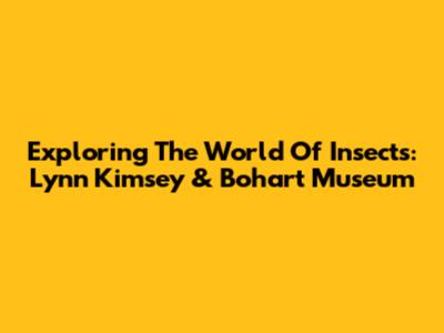 Exploring The World Of Insects: Lynn Kimsey & Bohart Museum