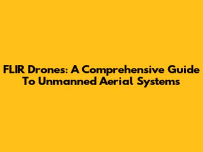 FLIR Drones: A Comprehensive Guide To Unmanned Aerial Systems