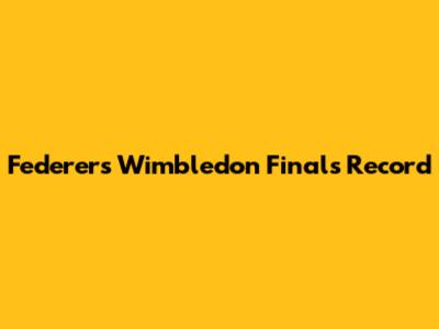 Federer's Wimbledon Finals Record