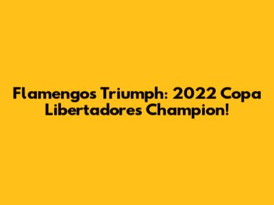 Flamengo's Triumph: 2022 Copa Libertadores Champion!