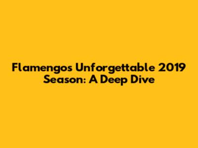 Flamengo's Unforgettable 2019 Season: A Deep Dive