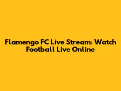 Flamengo FC Live Stream: Watch Football Live Online