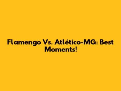 Flamengo Vs. Atlético-MG: Best Moments!