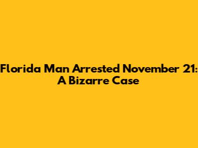 Florida Man Arrested November 21: A Bizarre Case