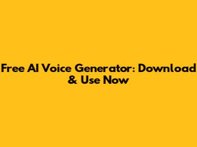 Free AI Voice Generator: Download & Use Now