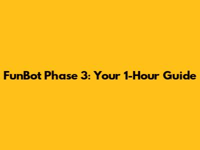 FunBot Phase 3: Your 1-Hour Guide
