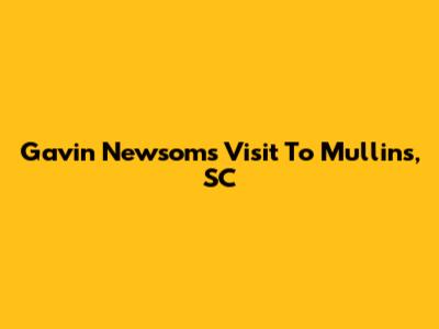 Gavin Newsom's Visit To Mullins, SC