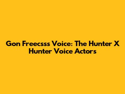 Gon Freecss's Voice: The Hunter X Hunter Voice Actors