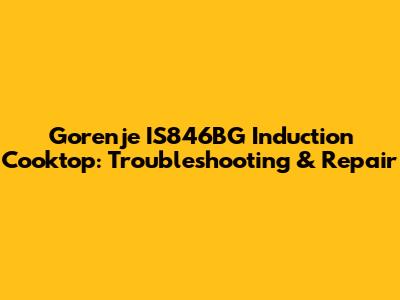 Gorenje IS846BG Induction Cooktop: Troubleshooting & Repair