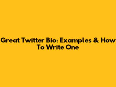 Great Twitter Bio: Examples & How To Write One