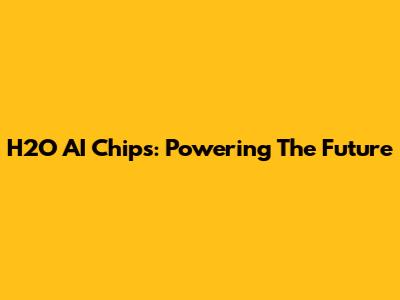 H2O AI Chips: Powering The Future
