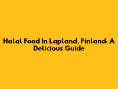 Halal Food In Lapland, Finland: A Delicious Guide