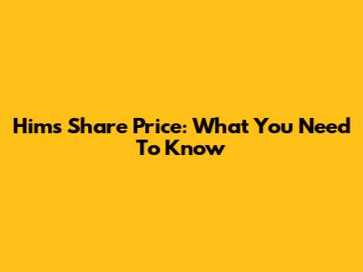 Hims Share Price: What You Need To Know
