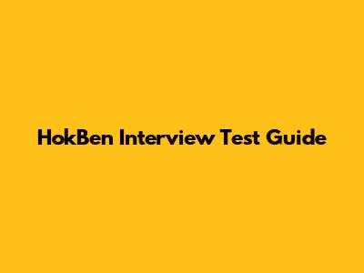 HokBen Interview Test Guide