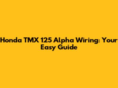 Honda TMX 125 Alpha Wiring: Your Easy Guide