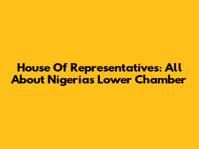 House Of Representatives: All About Nigeria's Lower Chamber
