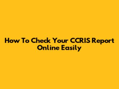 How To Check Your CCRIS Report Online Easily