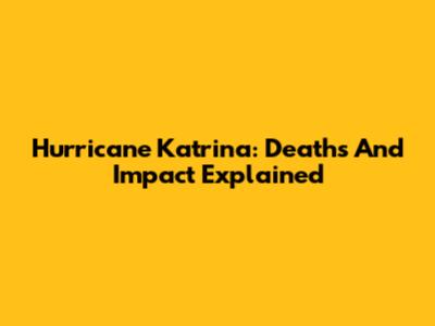 Hurricane Katrina: Deaths And Impact Explained