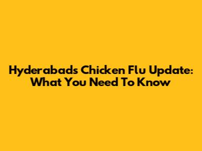 Hyderabad's Chicken Flu Update: What You Need To Know